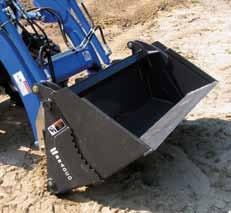 Functions as a loader bucket, clam, grapple, dozer, box scraper, & bottom dump bucket. Has Strong hinges & pins to distribute load.