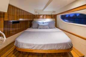in each hull Hull stern extensions separately molded and attached for safety Windows in hull and deck high quality tempered shatter proof glass meeting ISO standards Custom built salon and flybridge