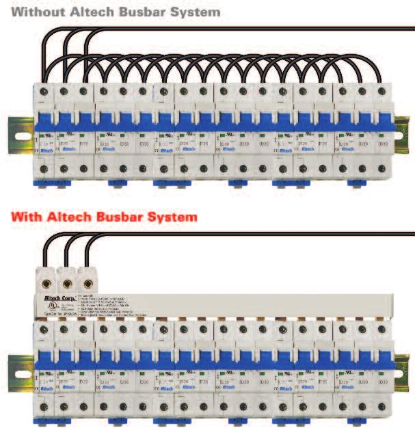 Altech UL1077/508 Busbar System UL1077/508 Listed Busbars The Altech Busbar System is an innovative way to jumper up to 57 poles of Manual Motor Controllers (MMC) and Supplementary Protectors (SP).