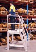 flat packed for cost effective transport / storage Work Platform Ladders over 2 metres in height come with an inward opening safety