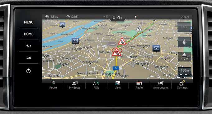 teabe- ja meelelahutussüsteemi abil. Lisaks ühilduvad kõik sõidukite jaoks turvaliseks tunnistatud rakendused MirrorLinki, Apple CarPlay ja Android Autoga.