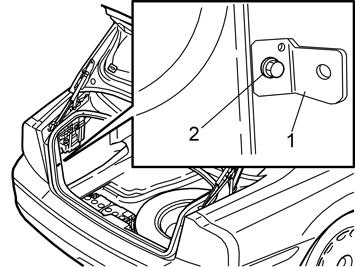 22 Applies to cars without a CD changer Install the small bracket (1) (for the DVD reader bracket) onto the rear cross member under