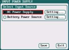 Power Supply Setup Select SYSTEM MENU Charger Setup Power Supply to enter the setup interface.