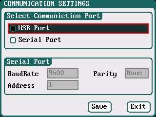 Communication Settings Select SYSTEM MENU Charger Setup Communication to enter the