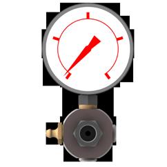 pressure by means of a pressure gauge and to fill the system through a grease
