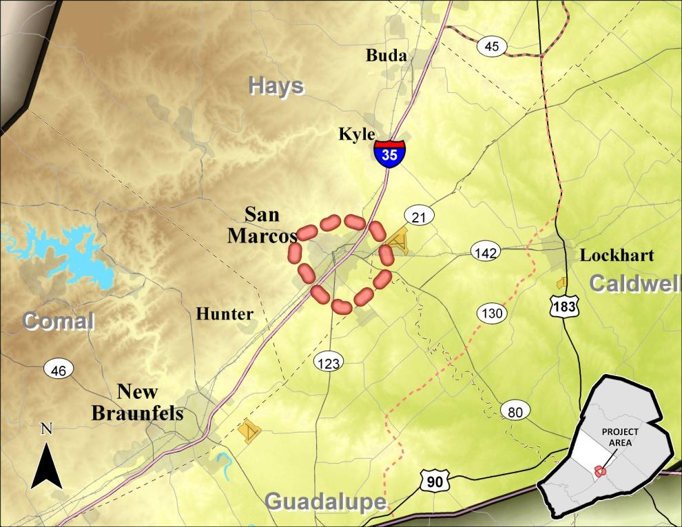 LOOPS AND INTERCHANGES Proposed Project San Marcos Outer Loop The purpose of the proposed San Marcos Outer Loop project is to improve system connectivity with I 35 in the San Marcos area.