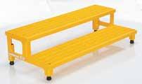 Welded construction. Uniform capacity 500 pounds. Steel units feature a yellow baked-in powder-coated toughness.