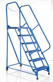 Designed for maximum loading capacity of 500 pounds. Stair / platform configuration has a maximum capacity of 1,000 pounds. Fixed height ladder sections attach to platform.