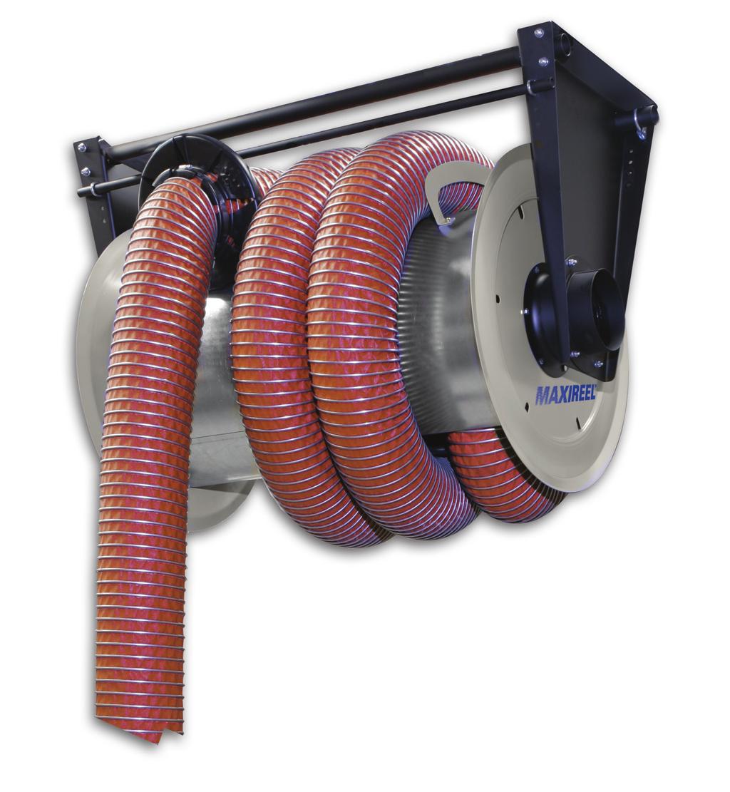 Fumes and gases exhaust hose reel Outstanding MAXIREEL features Motorized hose reels are recommended for locations equipped with a