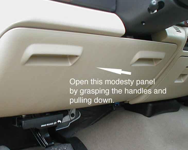 If your truck has the Tow Command brake controller, you will find there is a tray to the left of the