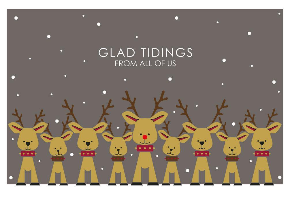 Greeting Cards CLASSIC GREETINGS PRICE CODE M CGR0035 Reindeer Family Grey 5.75x7.