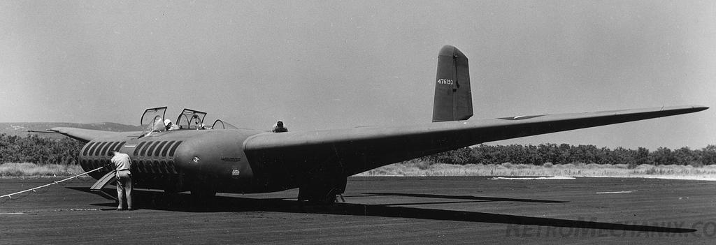 CG-16 General Airborne MC.1A span: 91'10", 28.00 m length: 48'3", 14.71 m max. speed: 220 mph, 354 km/h (Source: USAAF?, via retromechanix.