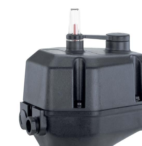 GEMÜ 693 Diaphragm valve, motorized, DN 15-50 Adjustable limit switch for valve stroke limitation Optical position indicator Robust plastic housing