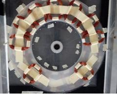 Therefore to generate three-phase sinusoidal output voltage, each of the three-phase armature windings has to be placed in one surface side of stator disc in slotted way with an angle distance of 13.