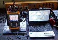 The generator rotation speed is then measured by a Tachometer while profile of the output voltage generated is measured by a PQ (Power Quality) Analyser unit.