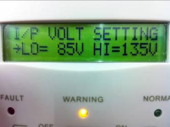5.7 AC INPUT VOLTAGE SETTING After startup, press the in the middle, and stop at I/P VOLT SETTING Press the