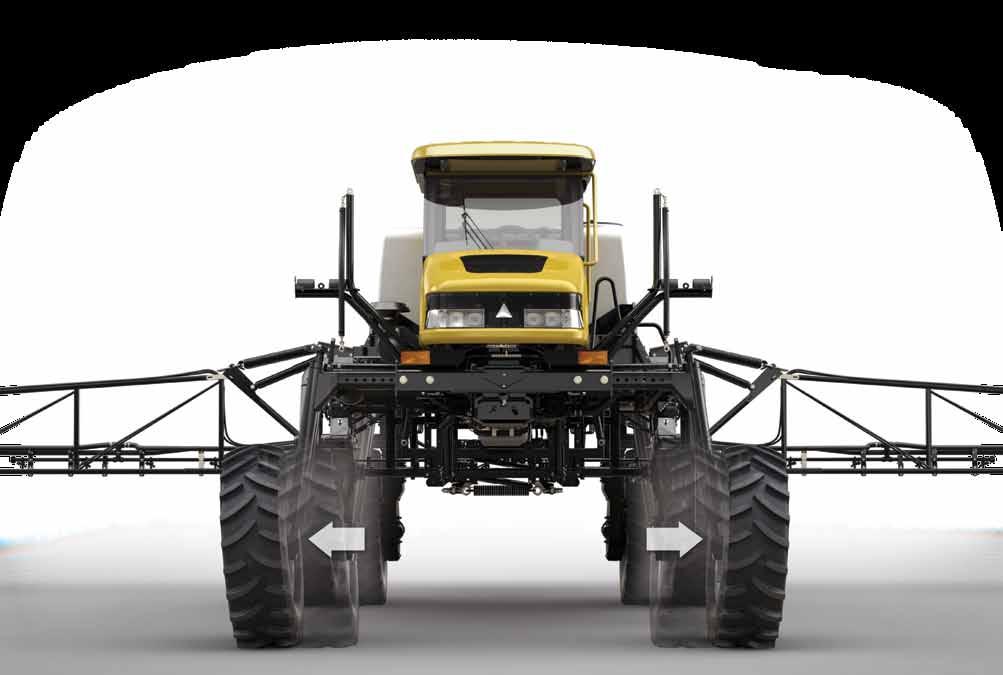 13 Track Widths TRACK WIDTHS FOR EVERY CROP SpraCoupe 4000 Series sprayers are designed to move quickly and easily among a wide variety of crops, crop heights and