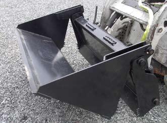 mulch bucket allows you to move more bulky material in one scoop. Great for mulch, salt, grain, snow, or sawdust.