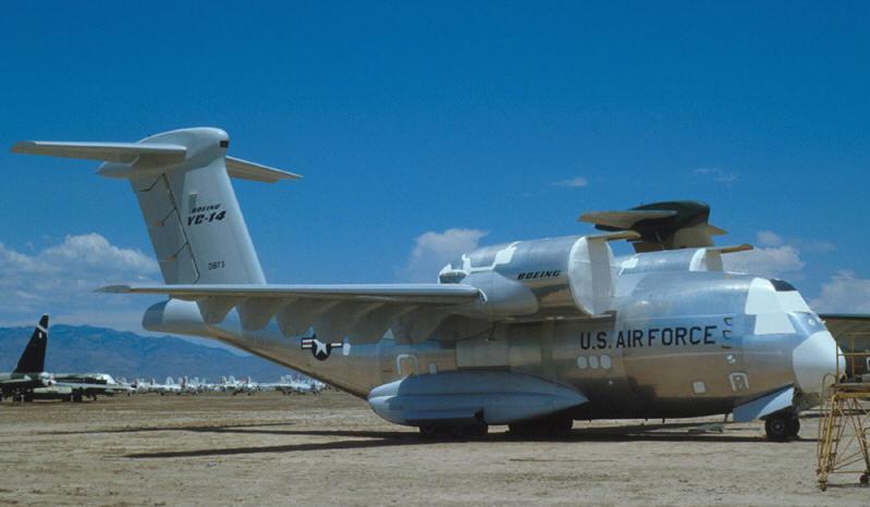 Several aircraft, notably the Boeing YC-14 (the first modern type to exploit the effect), have been built to take advantage of this effect, by mounting turbofans on the top of wing