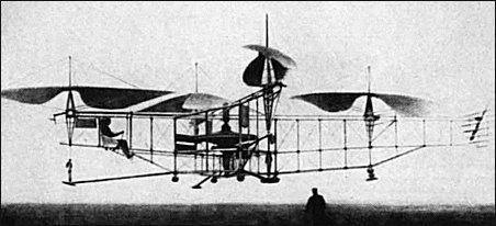 Fig. 69. A helicopter made by the Frenchman Etienne Oehmichen (1922).