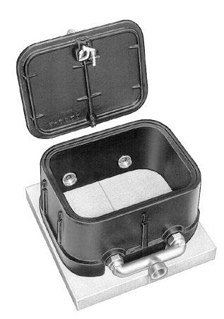 Ford Double Gulfbox For 5/8" Low-Profile Meters This unique meter housing holds two 5/8" or 5/8"x3/4" modern magnetic or multi-jet meters measuring not over 5" above center line nor more than 2-1/4"