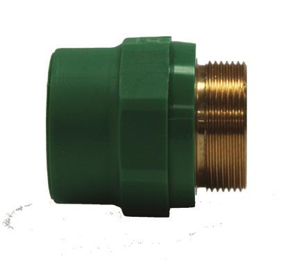 MALE NPT ADAPTER WITH LEAD FREE BRASS CONNECTION Size Dimensions SDR 7.4 mm x inch dsp t L sw Part Number 20 x 1/2" 1.14 0.59 2.17 1.42 825159005 20 x 3/4" 1.34 0.63 2.28 1.