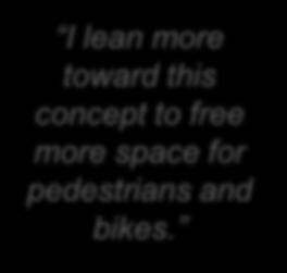 free more space for pedestrians and bikes.