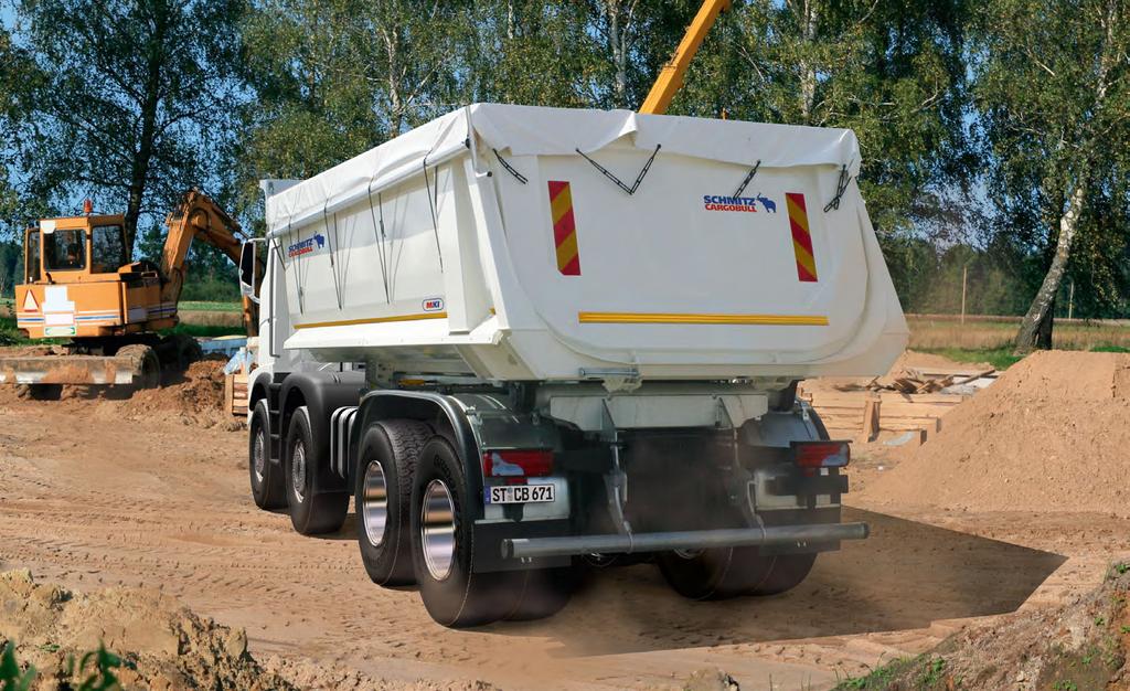 4 M.KI Tipper Truck Bodies An All Round Perfect Solution. Rounded Steel Body with an Optimised Centre of Gravity.