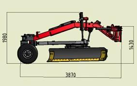 Technical data PTH SPEEDY Carrier vehicle required Capacity required Hydraulic capacity required Turntable Turntable diameter Turning angle Cutter from approx. 2,000 kg from approx. 80 HP ab ca.