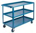 transport Cart constructed from 14-gauge steel shelves welded to 1 1/2" x 1 1/2" x 1/8" steel angle posts 1" diameter tubular steel handle Shelves are available with a 1 1/2" lip configured up or