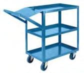 Shelf Trucks Order Picking Carts All-welded design, ready to use Picking list holder eliminates the need to handle loose papers 14-gauge steel shelves with 1 1/2" lip, configured up Two rigid and two