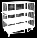 transportation of merchandise 14 gauge steel shelves, 1 1/2" lip up Frame constructed from 1 1/2" angle iron and 2" x 2" wire mesh Includes: Two rigid and two swivel 5" or 6" bolted-on casters