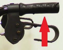 14. Adjust the height of the handlebars (B) for proper fit.