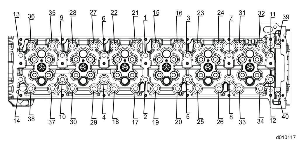 4 102-12 9. Remove the cylinder head guide studs. 10. Remove the lifting hooks from the cylinder head.