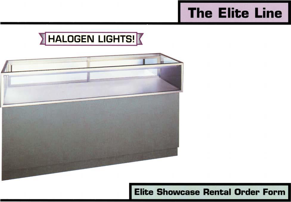 CALL FOR DETAILS JUNE 2-6, 2017 THE ELITE LINE FEATURES: Halogen Lighting Mirrored sliding doors with lock Glass sides Brushed gold frame Verdigris formica Rear storage area with locked sliding doors