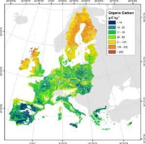2004 iki 2015 m. labai nepakito (22 paveikslas). Organinės anglies sankaupos šalies dirvožemiuose yra įvairios ir didžiojoje Vidurio Lietuvos dalyje siekia net iki 6 proc.