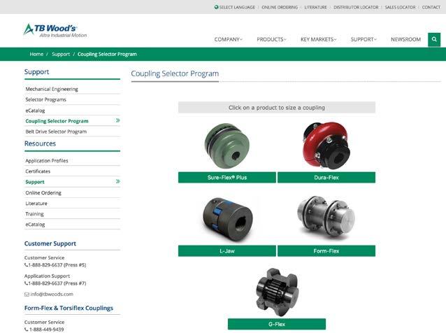 Selecting the right coupling is fast and easy. WWW.TBWOODS.COM/COUPLING-SELECTOR.