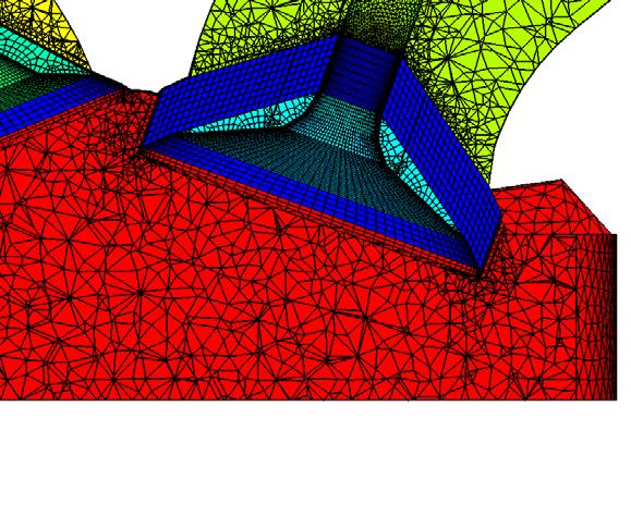 Mesh management Mesh motion Grid points motion computed by an automatic mesh motion solver, based on the Laplace equation.