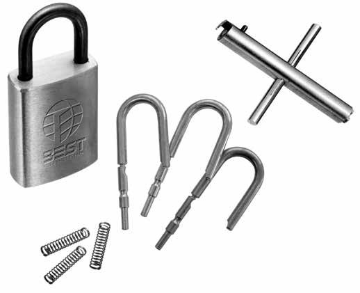 Accessories and Options Special Stamped Padlocks Upon special request, and at no charge other than the initial cost of the die, BEST padlocks may be die-stamped with the