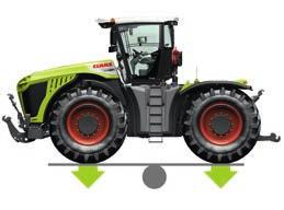 Even without additional ballast, the weight of the XERION is evenly distributed across both axles.