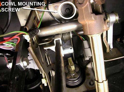 16. Remove the upper mounting screw securing the pedal box to the cowl. Support the pedal box, as it may fall once the screw is removed. 17.