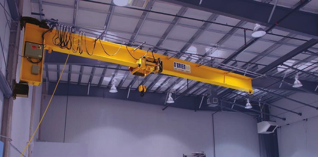 SERGEANT Optimize Your Space Capabilities Maximum Rotation Nominal 180 Up to 20,000 lbs Up to 38 ft Custom Designs Available The wall mounted Sergent jib crane has a low headroom cantilever design
