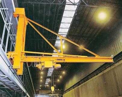 Wall Traveling Jib Crane JIB CRANE FEATURES The jib boom is fabricated from a standard S beam with a vertical angle truss to reduce deflection.