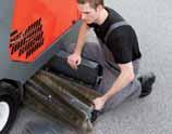 heavy-duty broom drive (up to two side system for outdoor employ- 3) High dump tyres