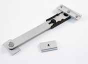 16 Window restrictors Window restrictors for PVC and Alu frames, with clamping plate type 908 Type 908/13: thickness: 13-14, mm Version: 100, 10, 200 mm Type 908/1: thickness: 1-16, mm Version: 100,