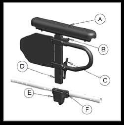 9 WHEELCHAIR SET-UP AND ADJUSTMENTS HEIGHT ADJ. T-STYLE PIN RELEASE ARM 1. Installation a. Slide the main arm post into the receiver mounted to the seat frame tube. b.