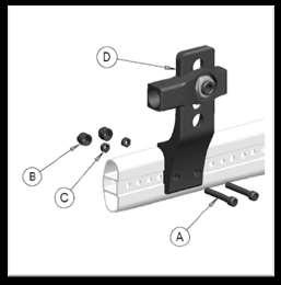 REAR WHEEL BRACKET MOUNT 1. Rear Wheel Horizontal Adjustment a. Loosen and remove lock-nuts (C) and end cap (B) from bo