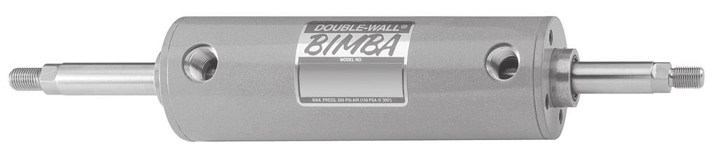 Bimba Double-Wall Cylinders Double End Rod Cylinder Series DWD (in.) Basic Double-End Rod Cylinder E1 BODY DIA.