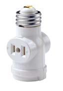 MEDIUM BASE LAMPHOLDER OUTLET ADAPTERS 2-Pole, 2-Wire Outlet-to-Lampholder* 660W-125V 61 W, I Lampholder-to-Outlet 660W-125V 125 W, I Pull Chain Lampholder and 2 Outlets, Pull chain controls