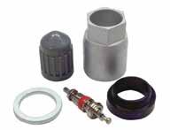TPMS Service Kits & Assortments D B TPMS Clamp-in Kit Component Replacement Reason Result (A) Grommet/seal Crack, deteriorate and leak over time Leak path at valve stem (B) Hex nut Plating worn off,